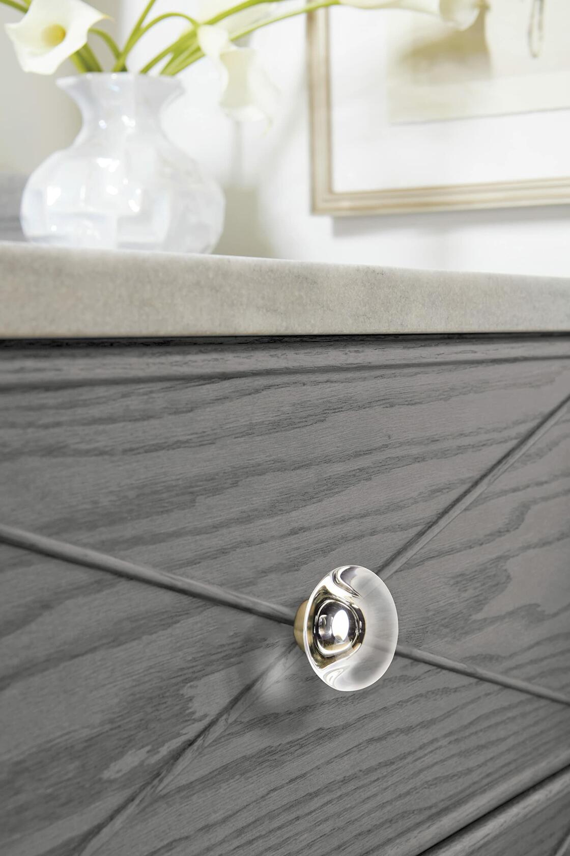 Amerock | Cabinet Knob | Clear/Champagne Bronze | Glacio