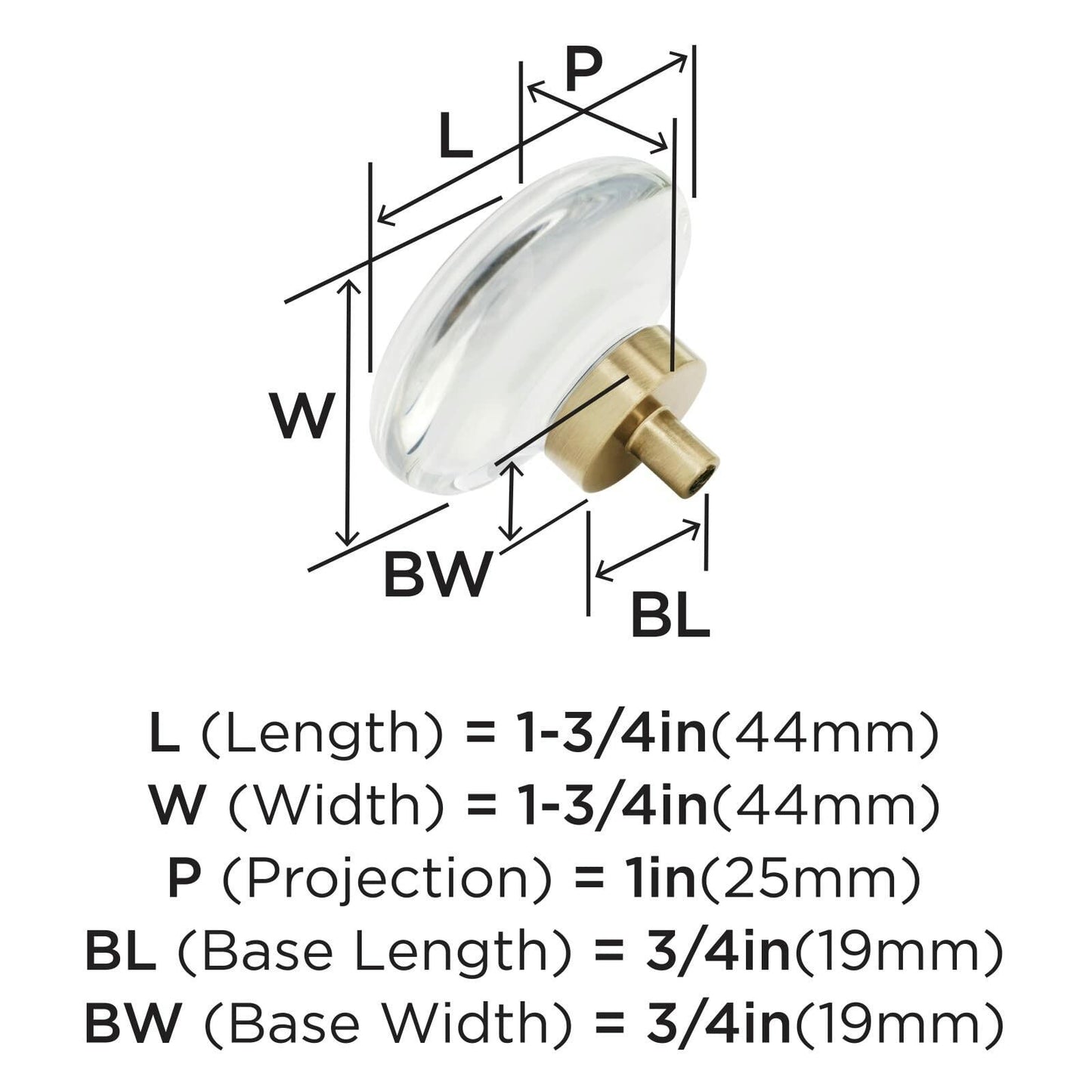 Amerock | Cabinet Knob | Clear/Champagne Bronze | Glacio