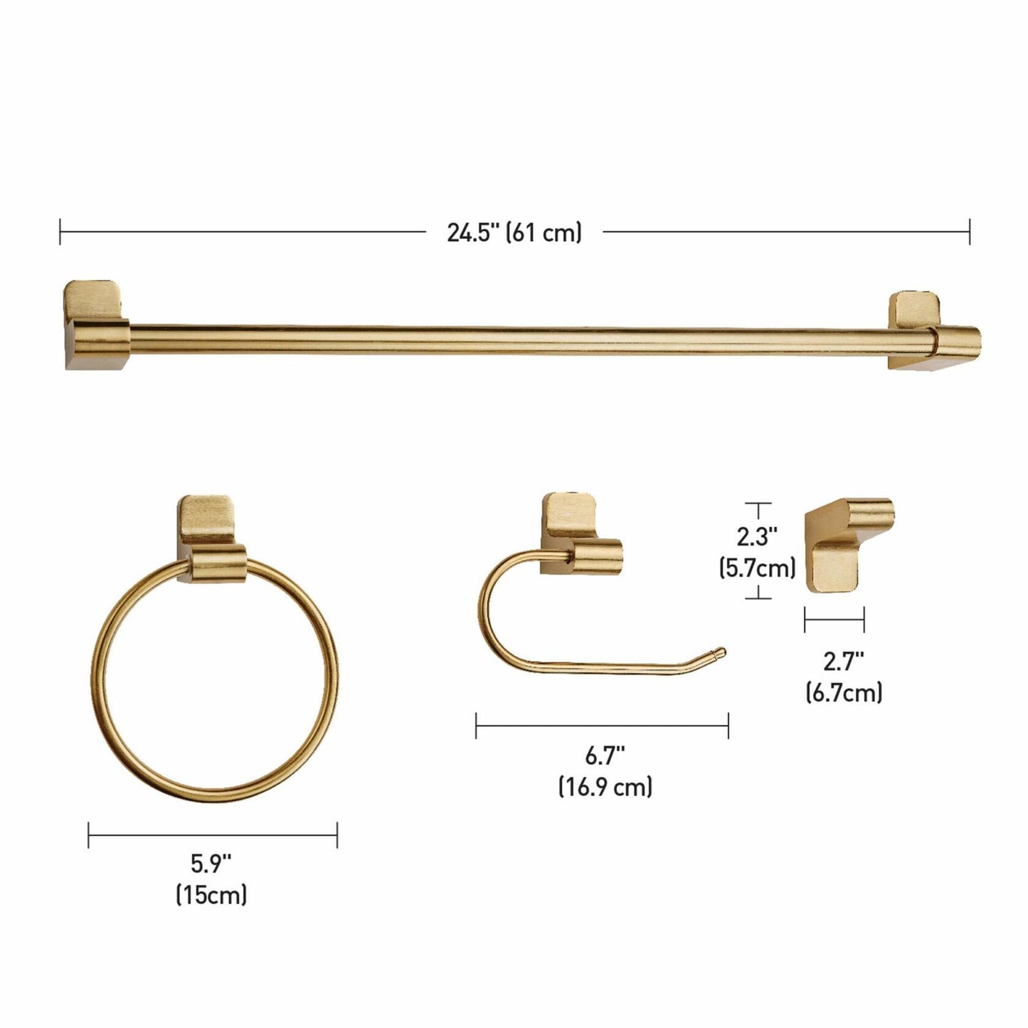 Globe Electric 51695 Positano Bath Set, Brass