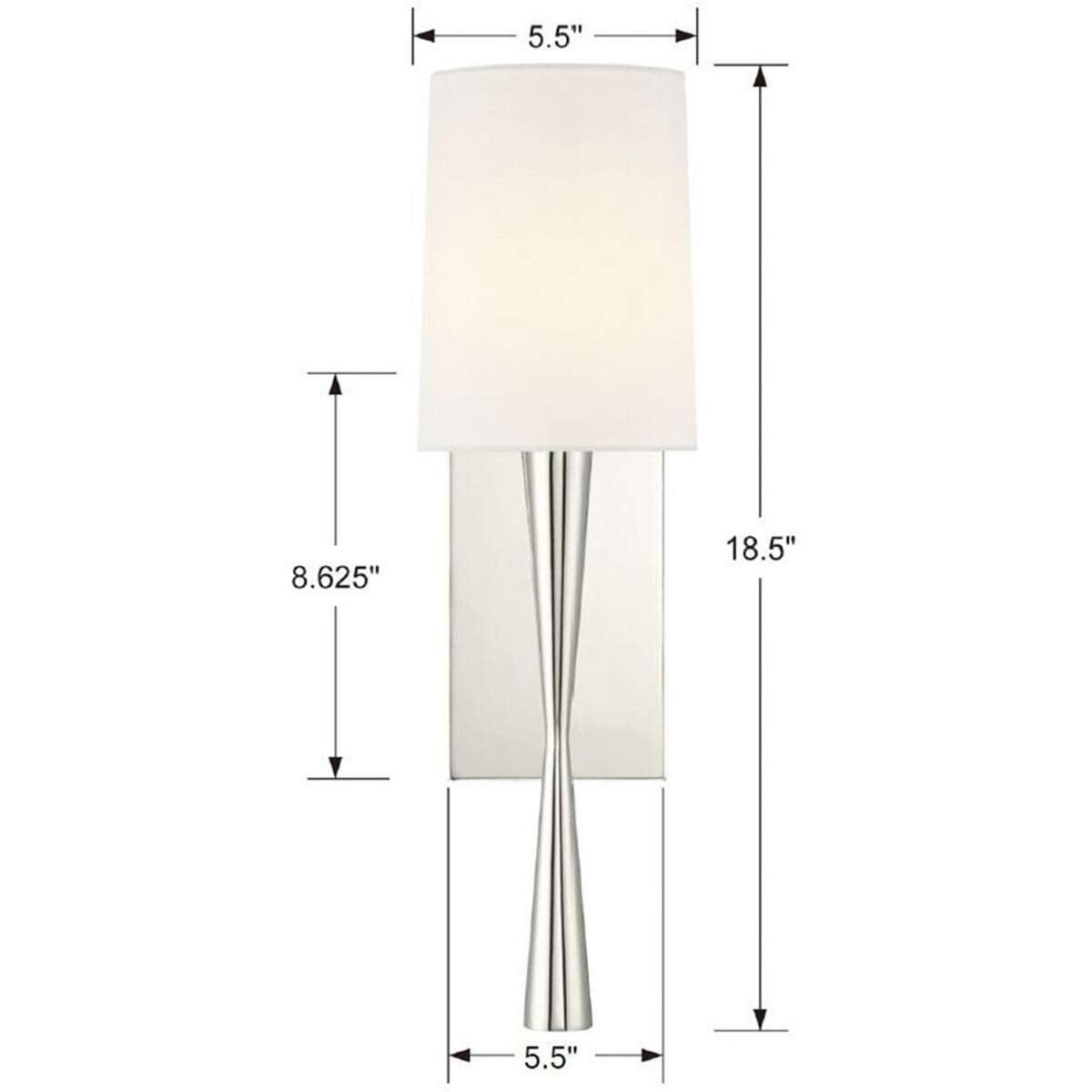 Crystorama Sconce Trenton 1 Light Polished Nickel