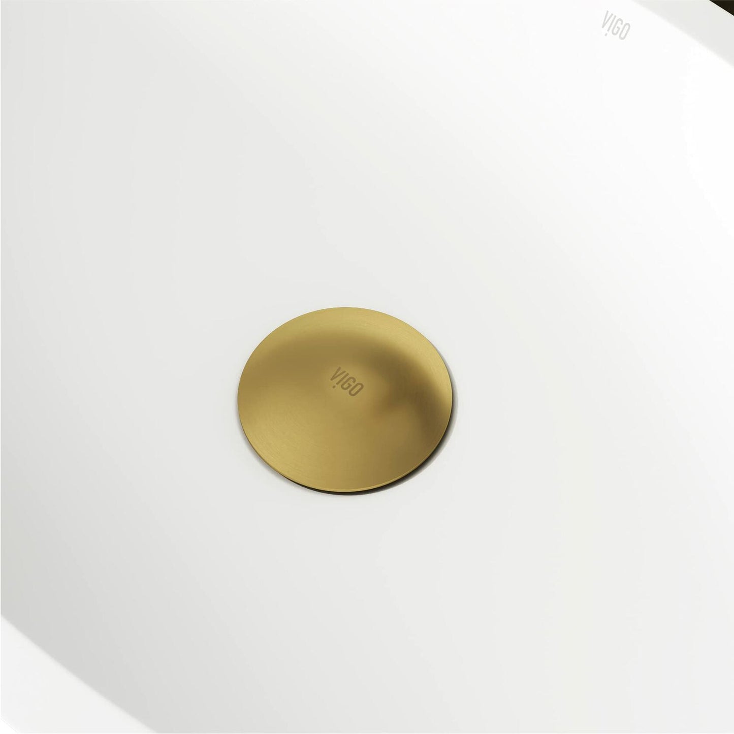 VIGO Vessel Bathroom Sink Pop-Up Drain and Mounting Ring Matte Gold - VG07000MG