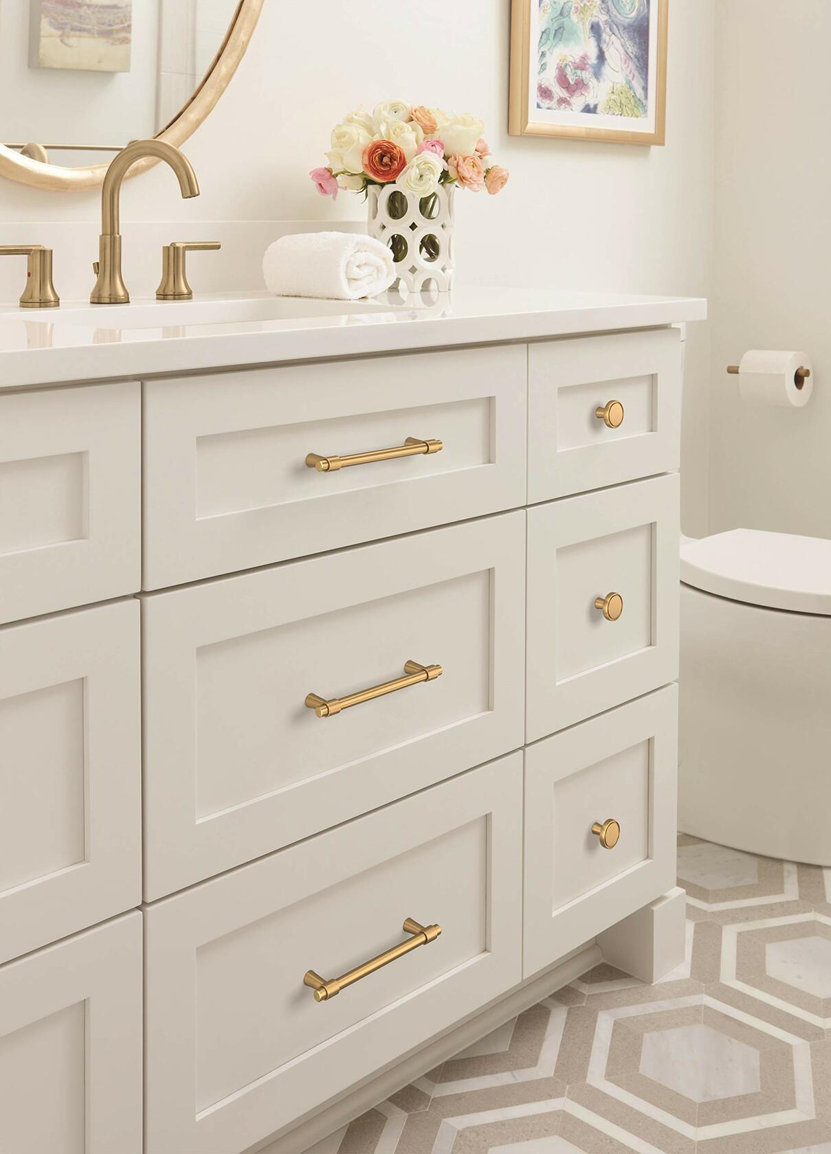 Amerock | Cabinet Pull | Champagne Bronze | 5-1/16 inch Center-to-Center