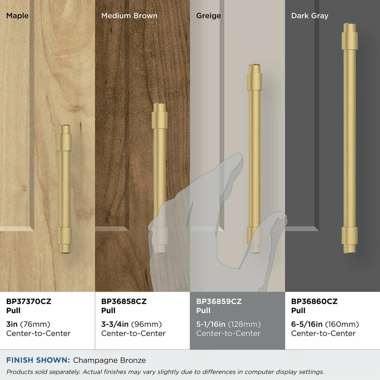 Amerock | Cabinet Pull | Champagne Bronze | 5-1/16 inch Center-to-Center