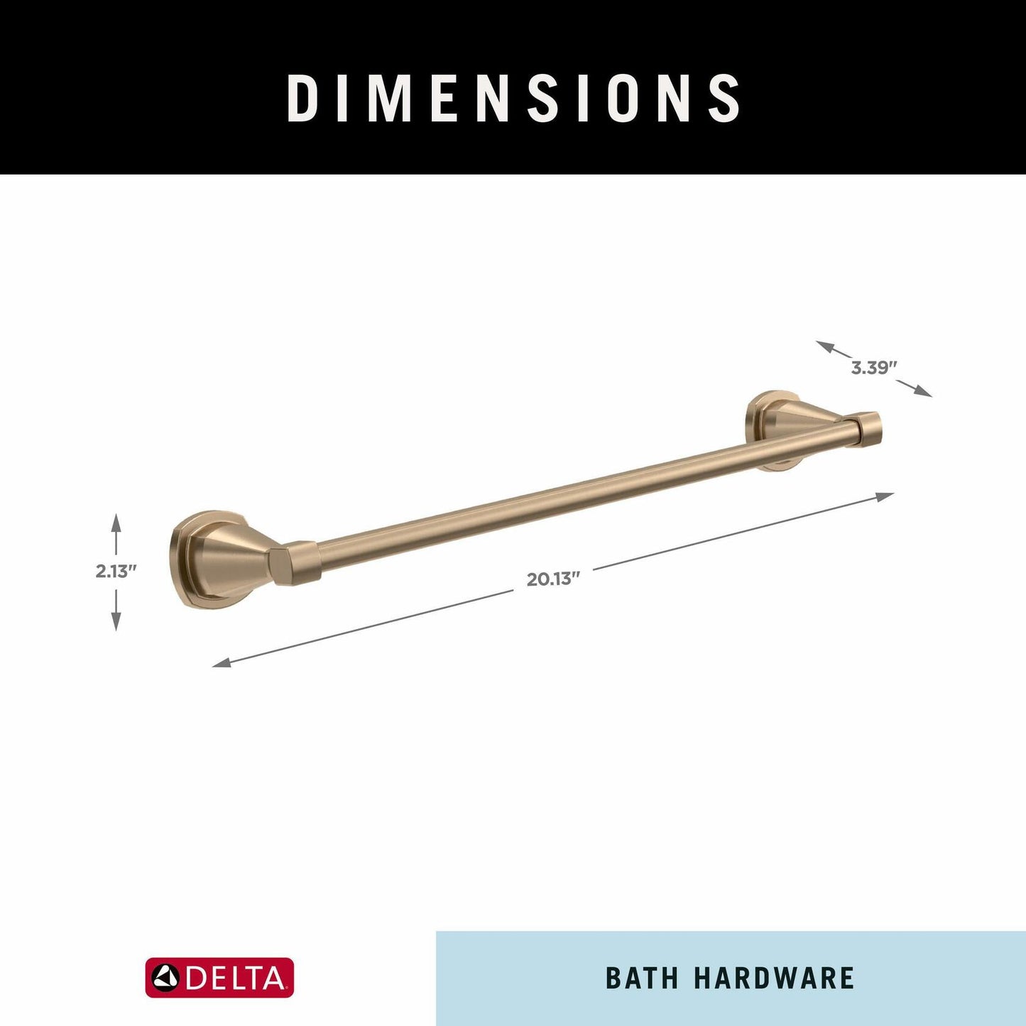 Delta Faucet 77618-CZ Stryke Towel Bar, 18 inch, Champagne Bronze