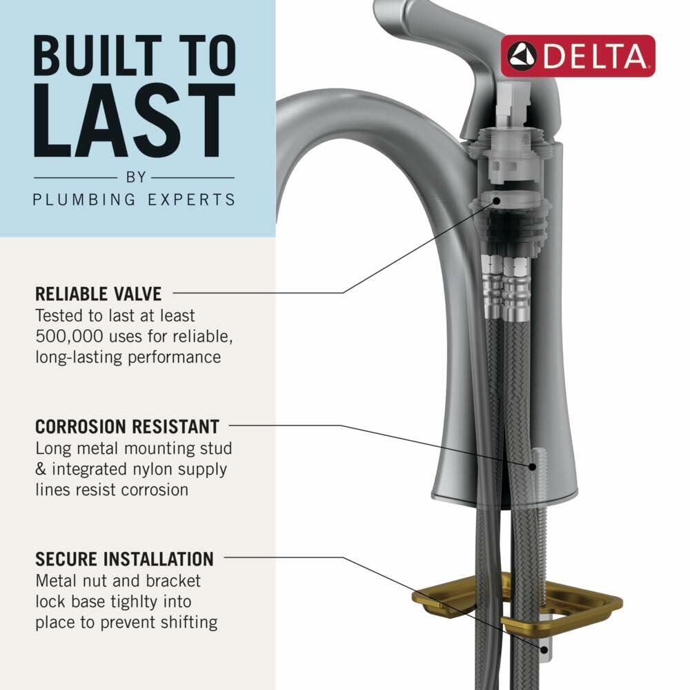 DELTA 559LF-CZMPU Trinsic Bathroom Faucet, With Drain Assembly, Champagne Bronze