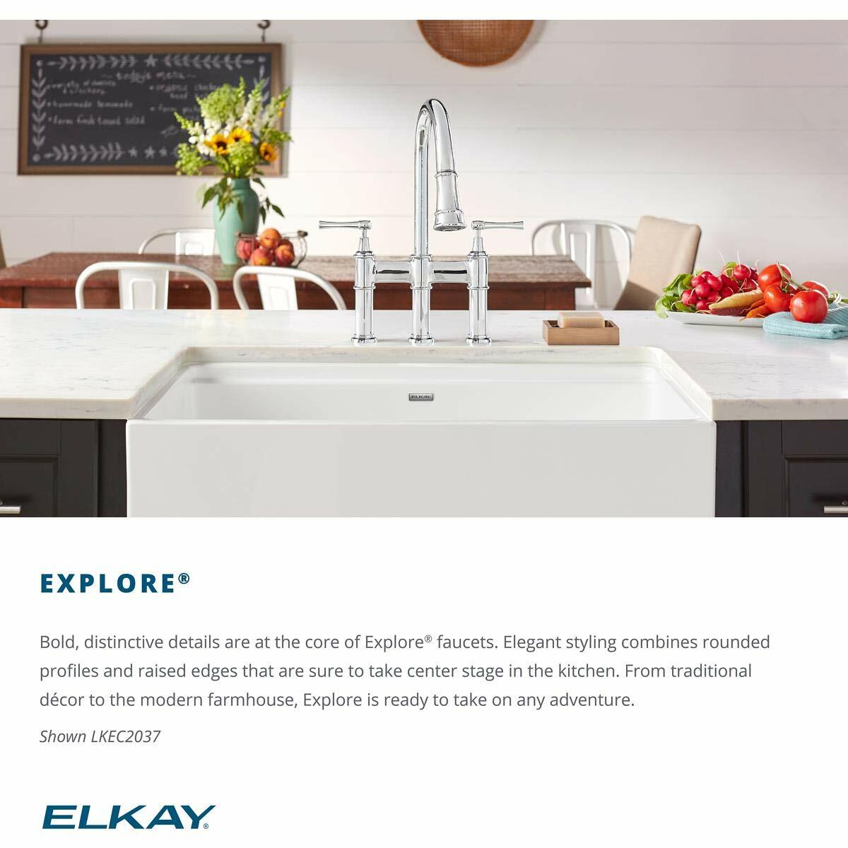 Elkay Explore LKEC2012AS Single Hole Bar Faucet with Forward Only Lever Handle