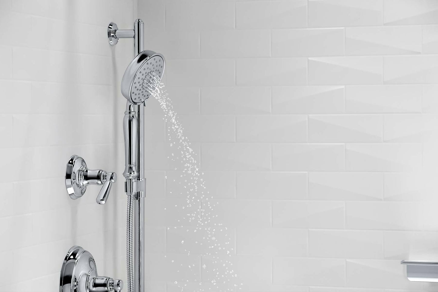 KOHLER 22163-G-CP Bancroft Handheld Showerhead with 3 Spray Settings,1.75GPM, PC