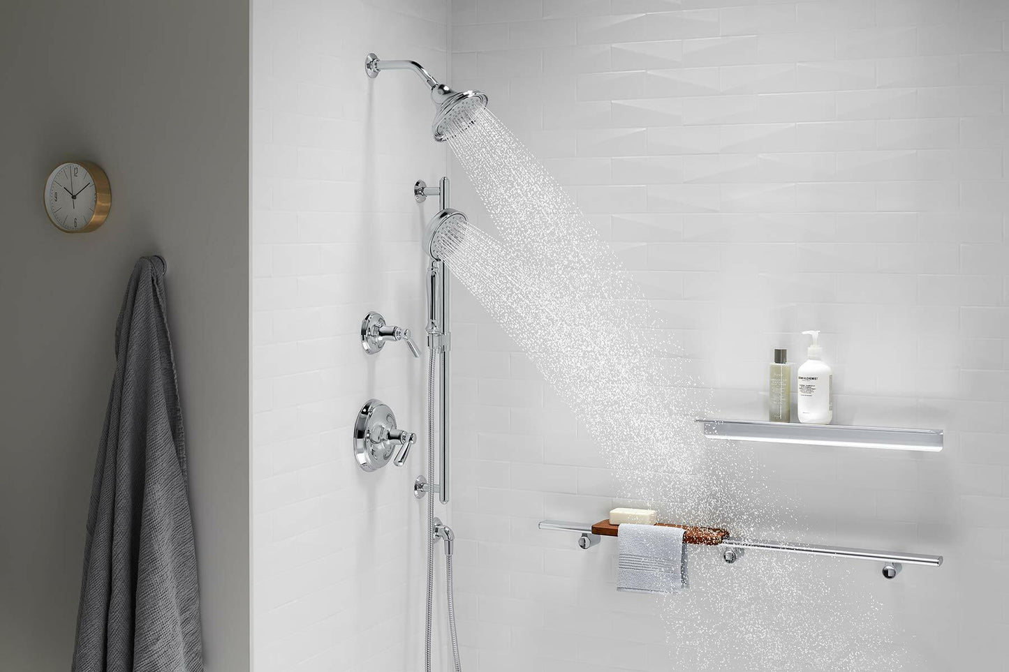 KOHLER 22163-G-CP Bancroft Handheld Showerhead with 3 Spray Settings,1.75GPM, PC