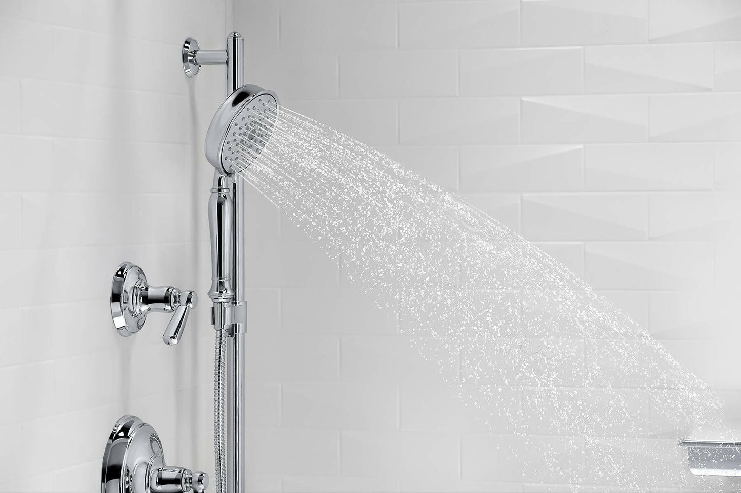 KOHLER 22163-G-CP Bancroft Handheld Showerhead with 3 Spray Settings,1.75GPM, PC
