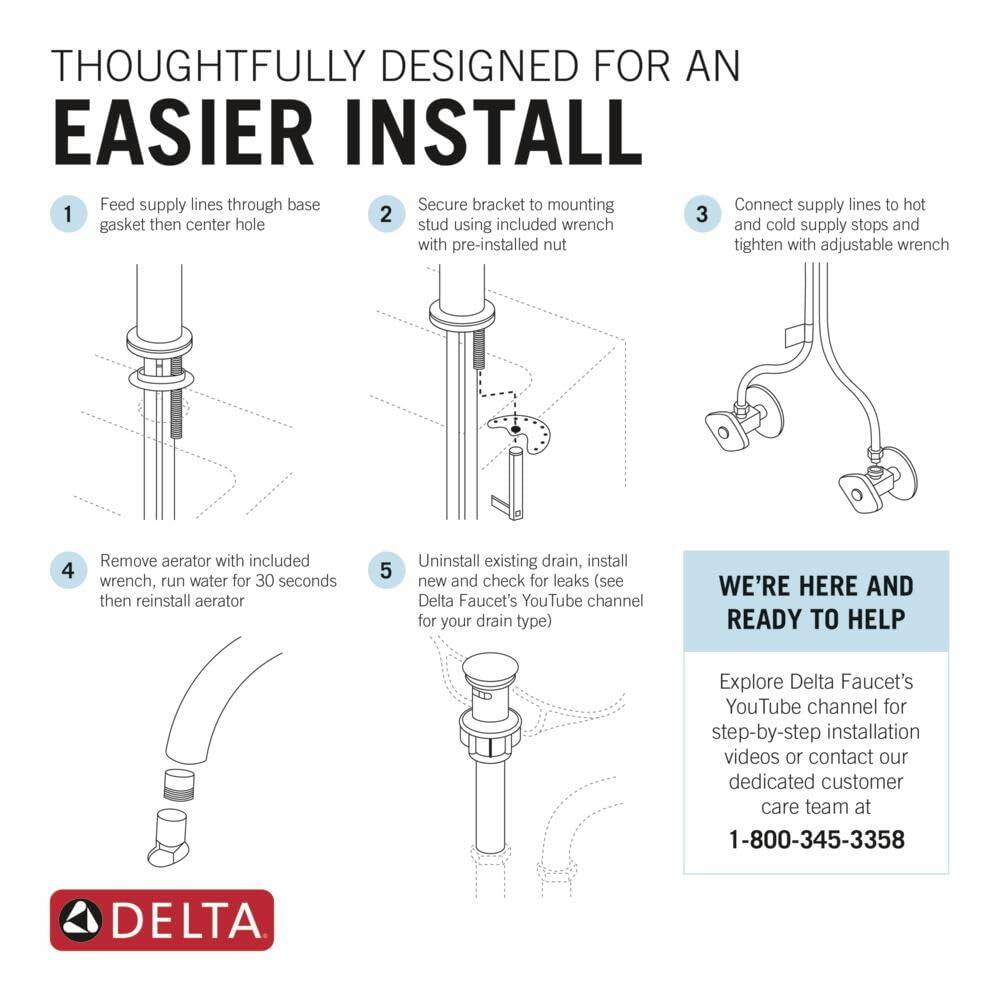 DELTA 559LF-CZMPU Trinsic Bathroom Faucet, With Drain Assembly, Champagne Bronze