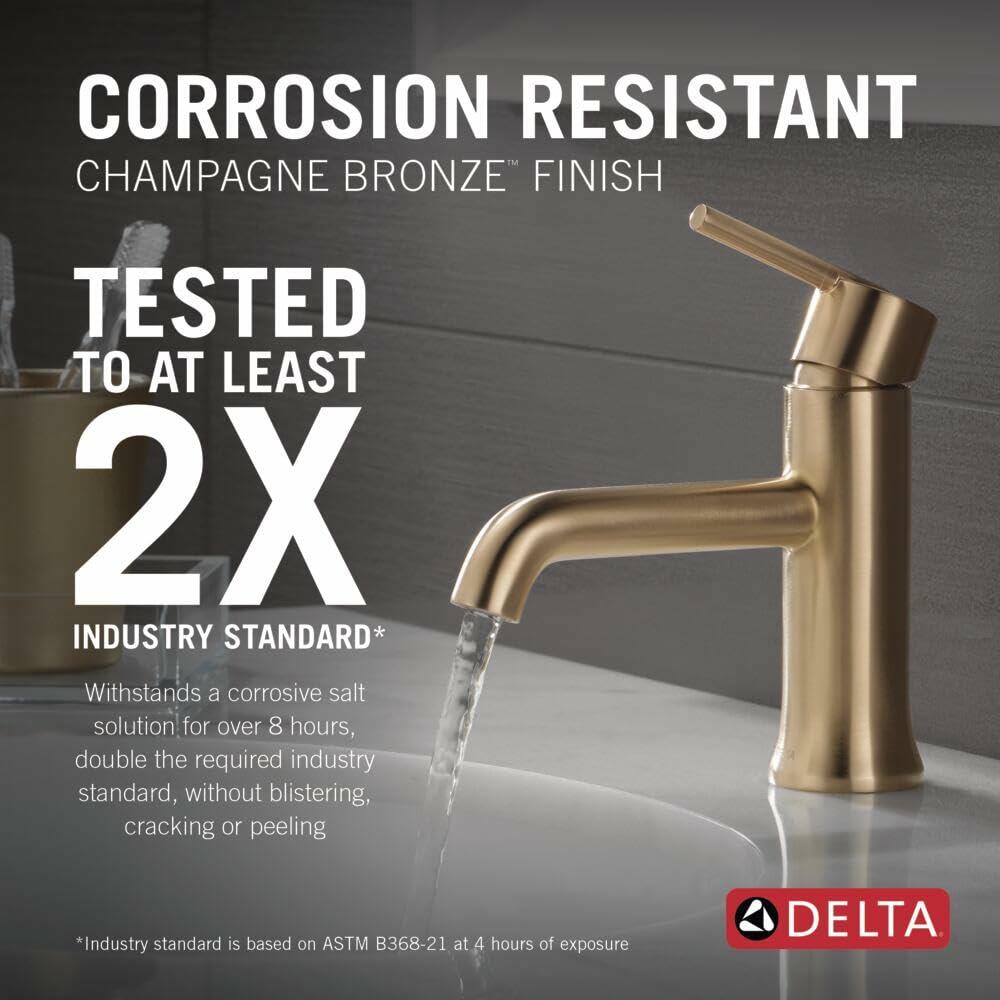 DELTA 559LF-CZMPU Trinsic Bathroom Faucet, With Drain Assembly, Champagne Bronze
