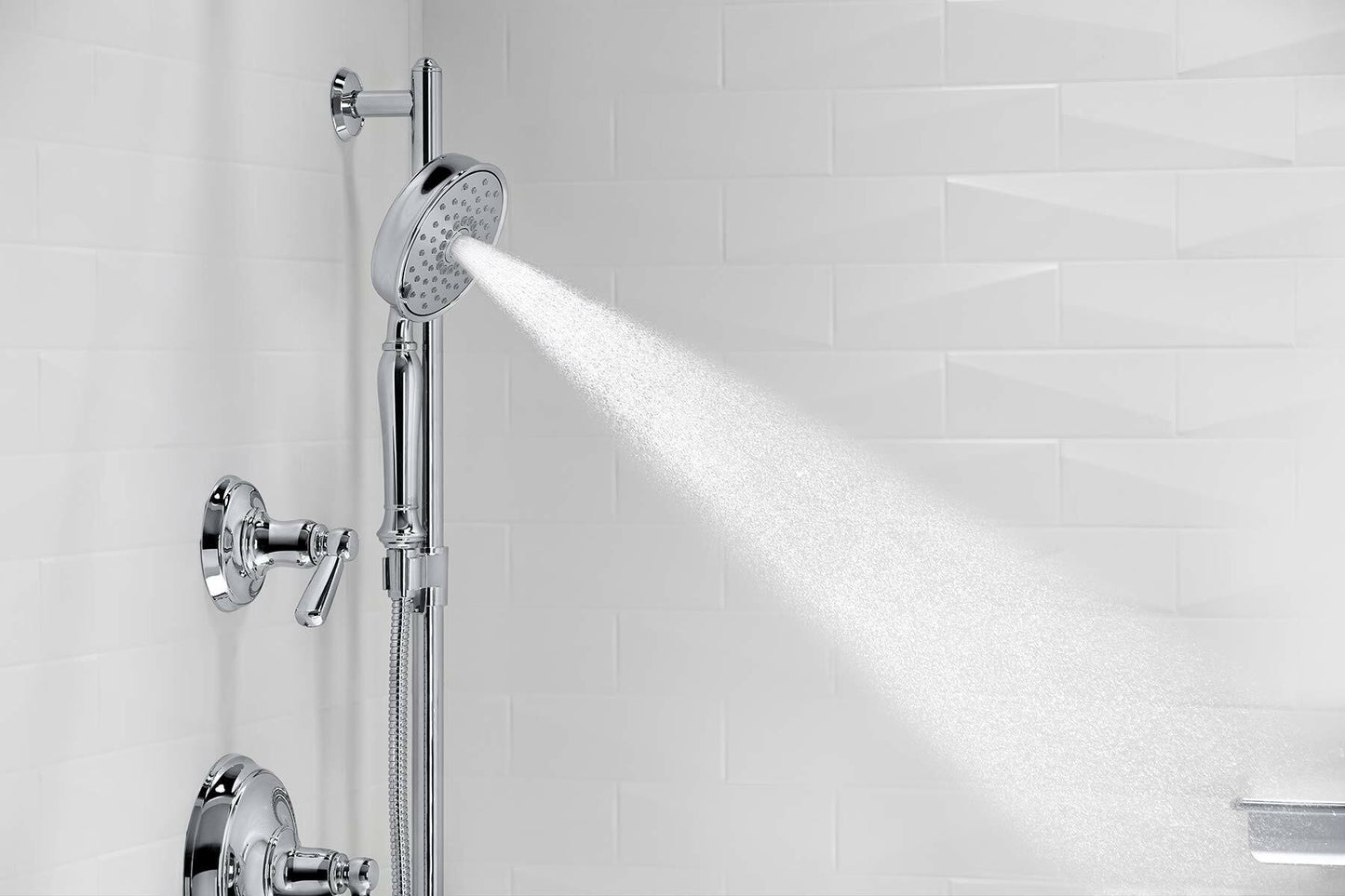 KOHLER 22163-G-CP Bancroft Handheld Showerhead with 3 Spray Settings,1.75GPM, PC