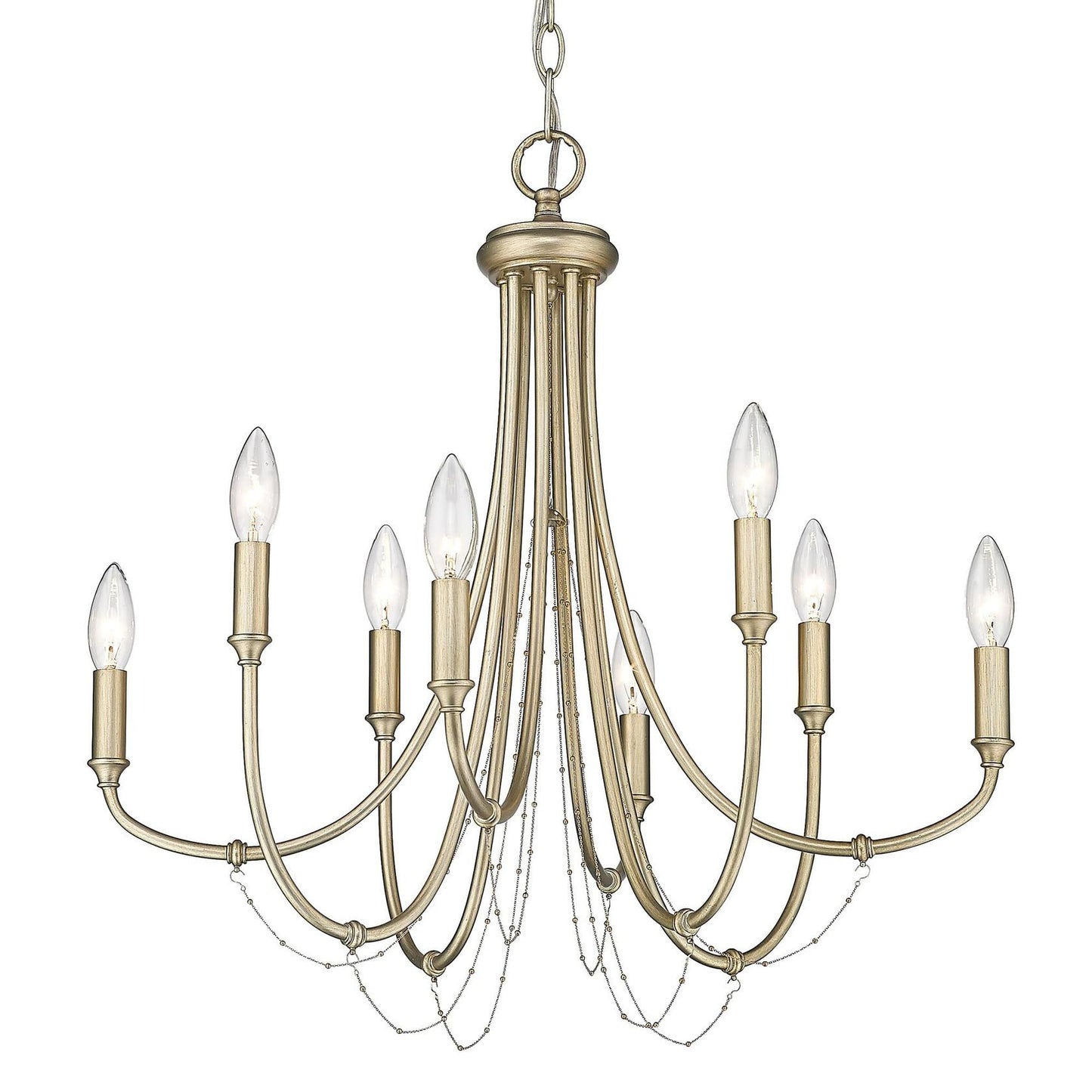 Golden Lighting Kamila 8 Light Chandelier in White Gold