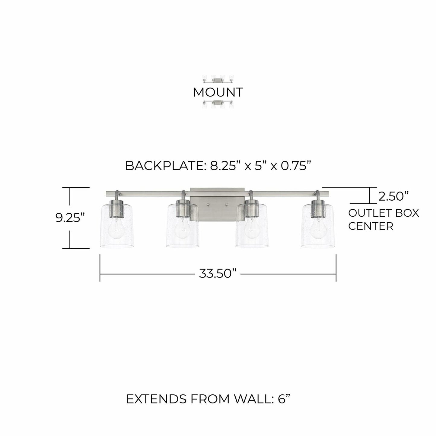 HomePlace Lighting 128541CH-449 Greyson Clear Glass Bathroom Vanity Wall Light