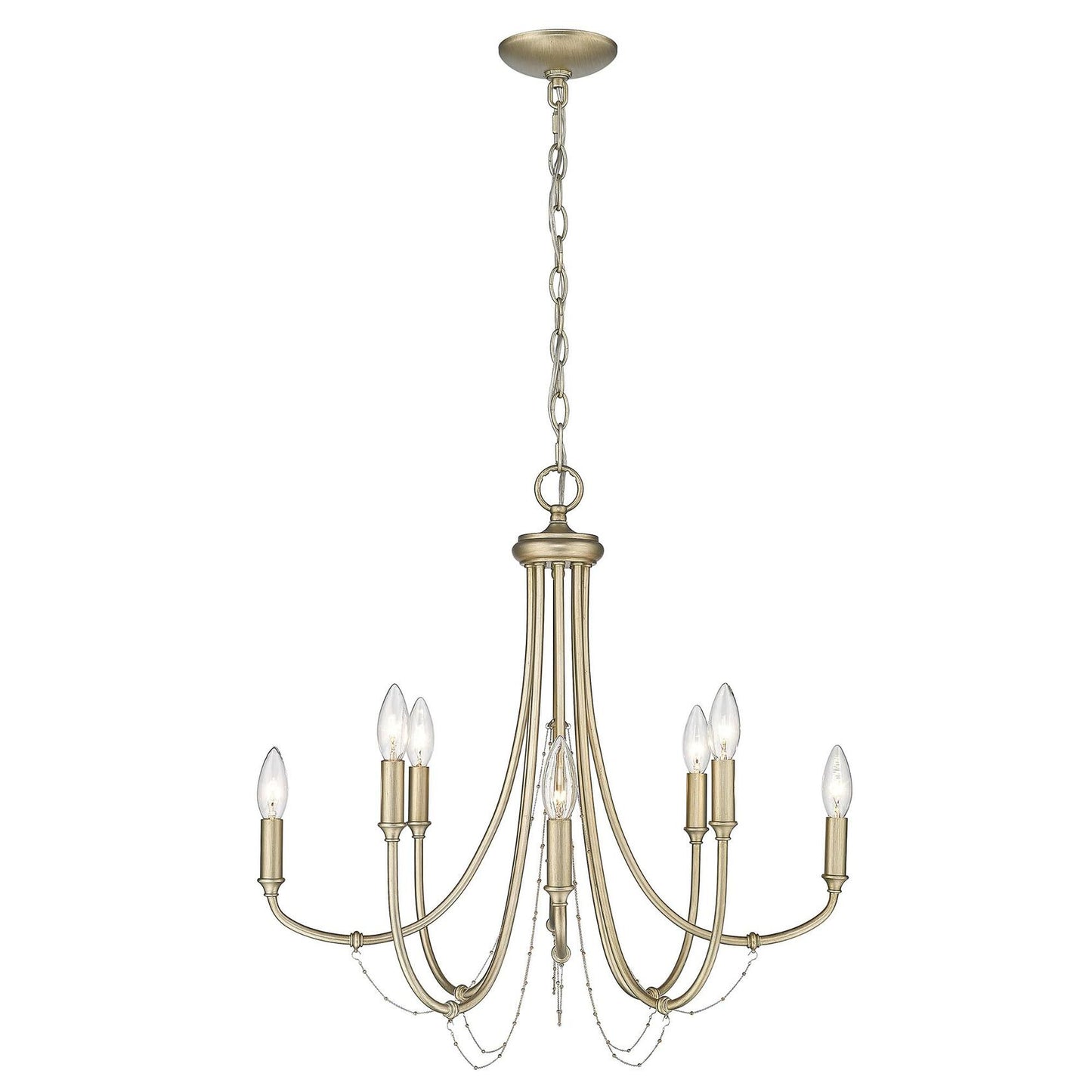Golden Lighting Kamila 8 Light Chandelier in White Gold