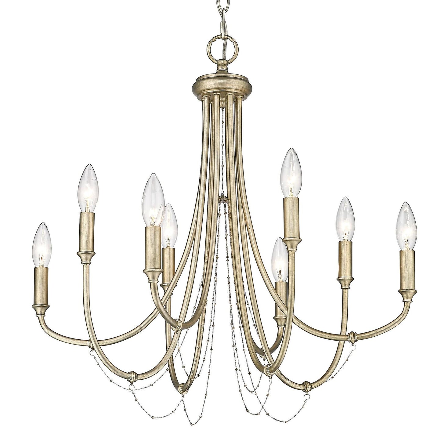 Golden Lighting Kamila 8 Light Chandelier in White Gold