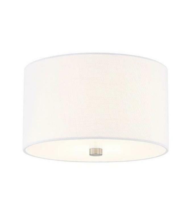 Justice Design - Textile - 2 Light Classic Drum Flush Mount