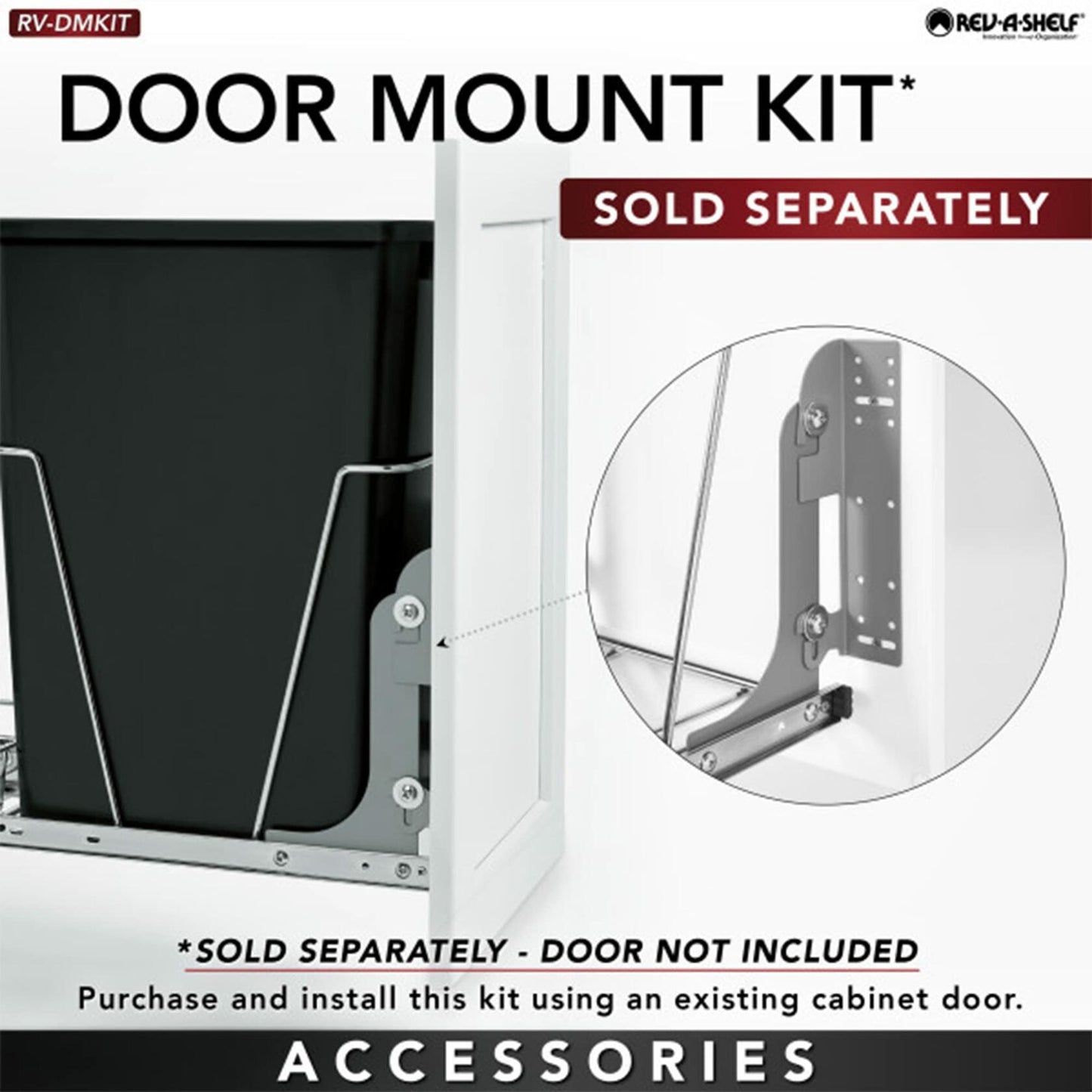 Rev-A-Shelf Single Pull-Out Cabinet Trash Can for Bottom Mount Kitchen