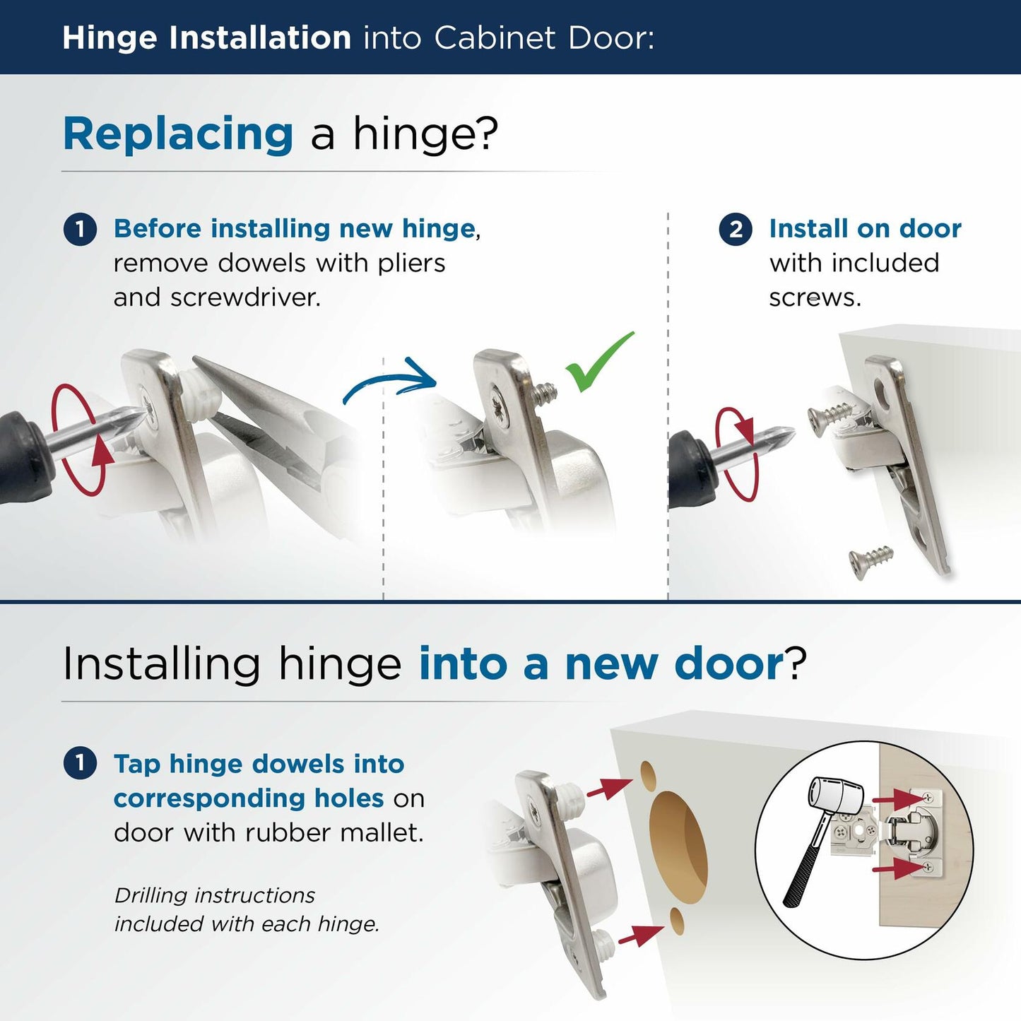 Amerock 2 Pack 135 Degree Lazy Susan Bi-Fold Door Euro Concealed Hinge, Corner
