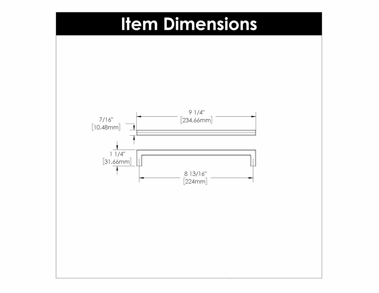 Hickory Hardware Solid Core Cabinet Pulls 8-13/16 Inch (224mm) Pack of 1