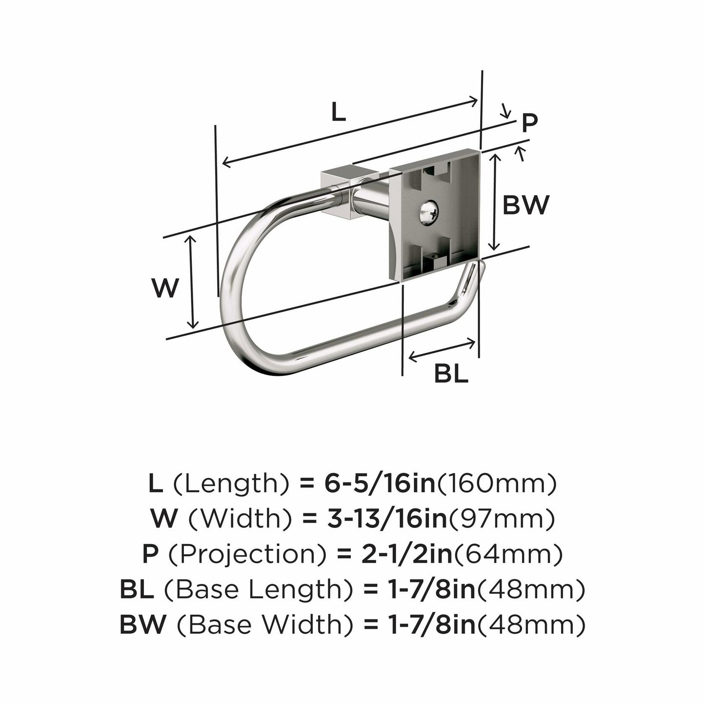 Amerock Appoint Polished Nickel Single Post Tissue Holder, BH36071PN