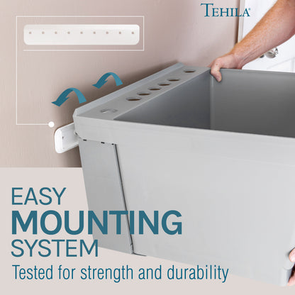 Tehila Standard Wall-Mounted Grey Utility Sink, No Supply Lines - view 3