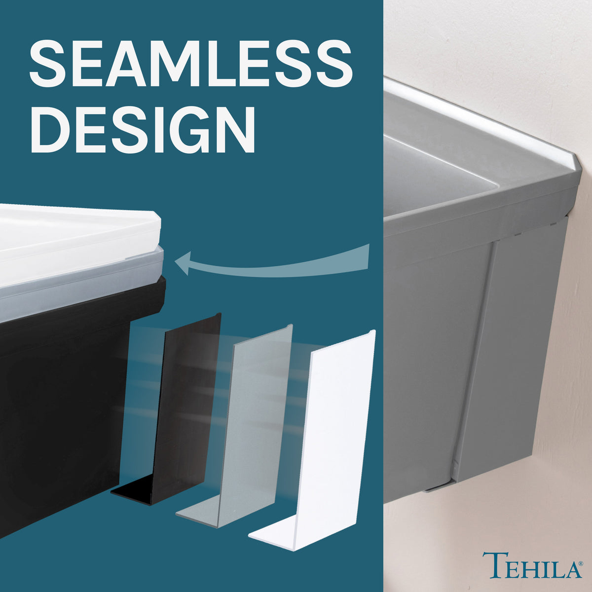 Tehila Standard Wall-Mounted Grey Utility Sink, No Supply Lines - view 7