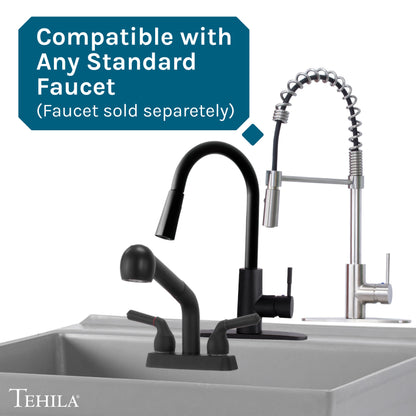 Tehila Standard Wall-Mounted Grey Utility Sink, No Supply Lines - view 8