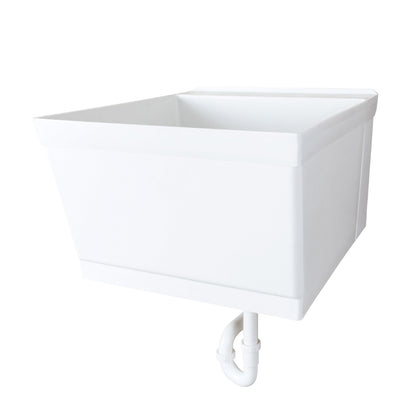Tehila Standard Wall-Mounted White Utility Sink, No Supply Lines