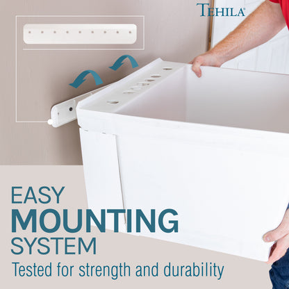 Tehila Standard Wall-Mounted White Utility Sink, No Supply Lines - view 3