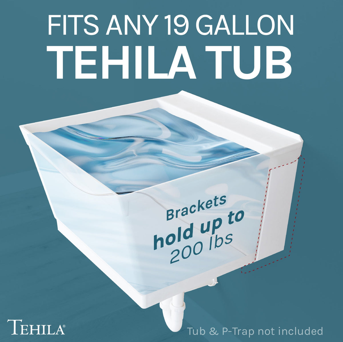 Tehila White Wall Mounting Kit for Tehila Standard Sinks - view 3