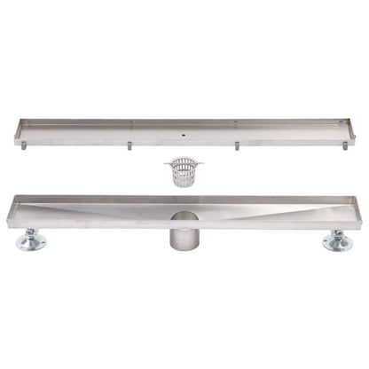 SH 443331 Cohen 60" Tile Insert Linear Shower Drain with Flange - Polished Brass