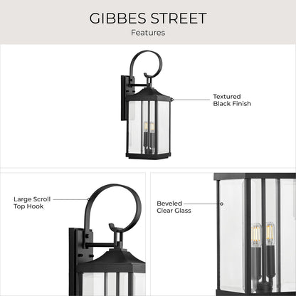 Gibbes Street Collection 2-Light Clear Beveled Glass New Traditional Outdoor