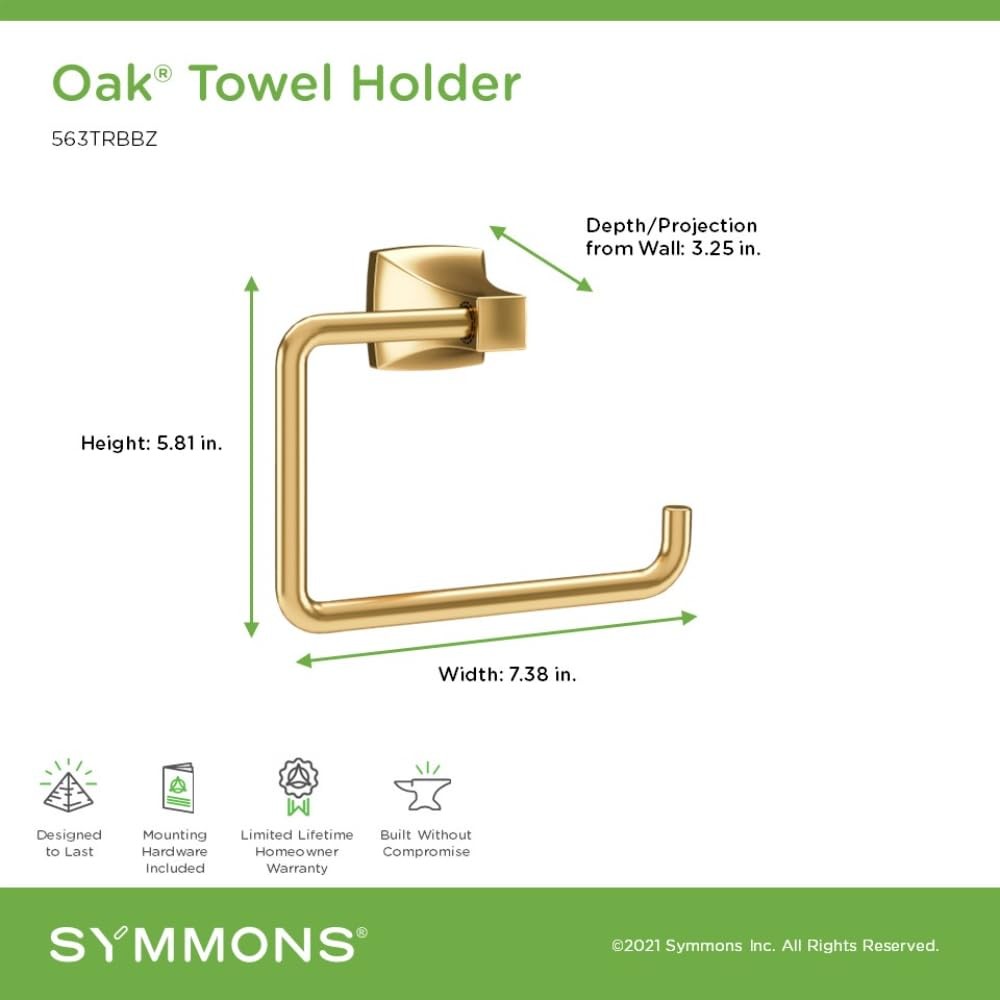 Oak Wall Mounted Towel Ring in Brushed Bronze - 563TRBBZ