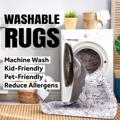 JONATHAN Y WSH300D-4 Twyla Classic Solid Low-Pile Machine-Washable 4 ft. x 6 ft