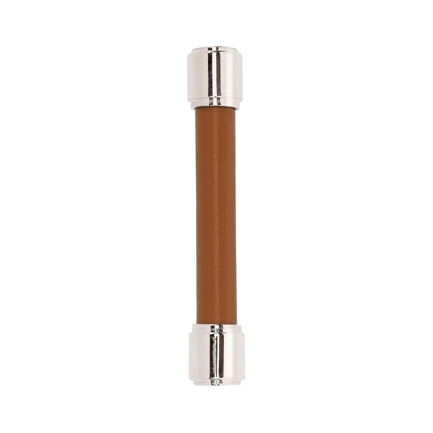 Signature Hardware 489392 Lazzara 3-3/4"C2C Cognac Leather Pull-Champagne Bronze