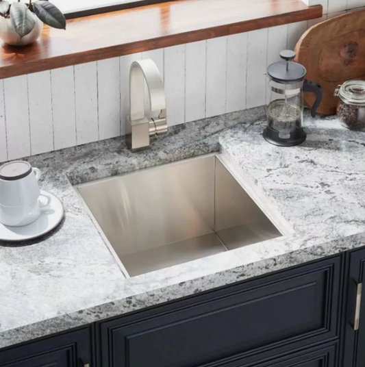 Signature Hardware Sitka 15" Dual Mount Single Basin Stainless Steel Prep Sink