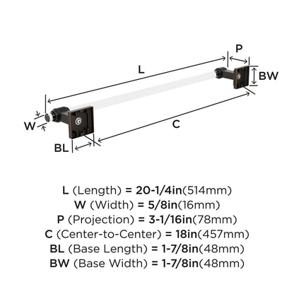 Amerock BH36063CORB Clear/Oil-Rubbed Bronze Towel Bar 18 in (457 mm) Glacio