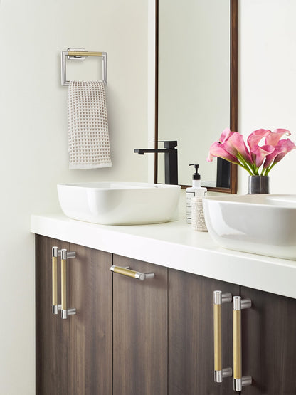 Amerock Cabinet Pull Polished Nickel/Golden Champagne 6-5/16 inch 160 mm Esquire