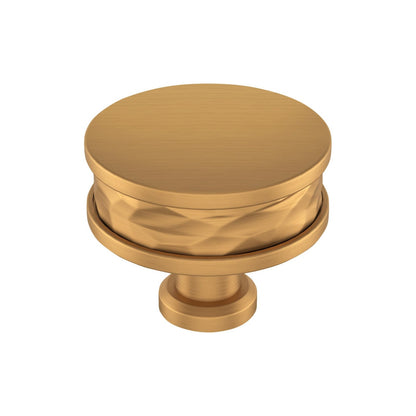 Amerock BP37536MBR Lazzara 1-1/2" Hammered Mushroom Knob-Brushed Gold