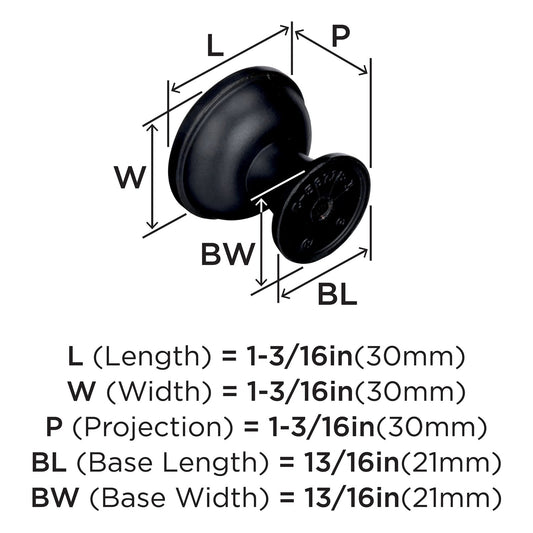 Amerock BP53718BBP Westerly Cabinet Knob Black Bronze 1-3/16" Diameter