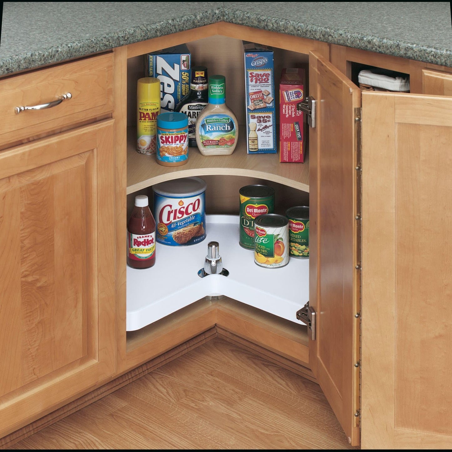 REV-A-SHELF 6421-28-11-52 Kidney-Shaped-Shaped 1-Shelf Lazy Susan - White
