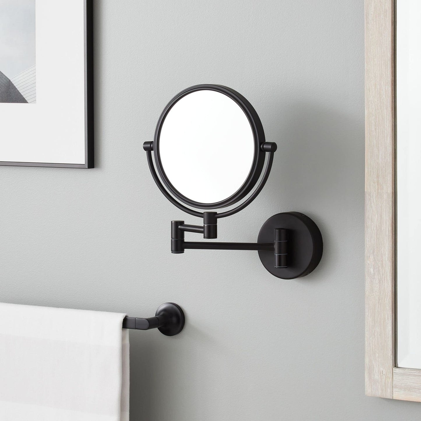 Signature Hardware SH662009BG Ramana Make Up Magnifying Mirror-Satin Black