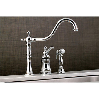 Kingston Brass KS7801TPLBS Templeton KitchenFaucet with Sprayer, Polished Chrome