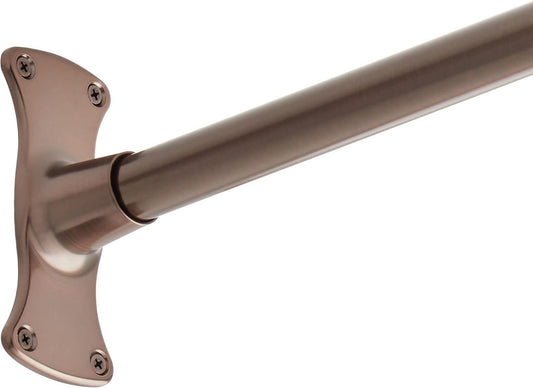 Signature Hardware 466738 60" Straight Brass Shower Rod - Brushed Gold