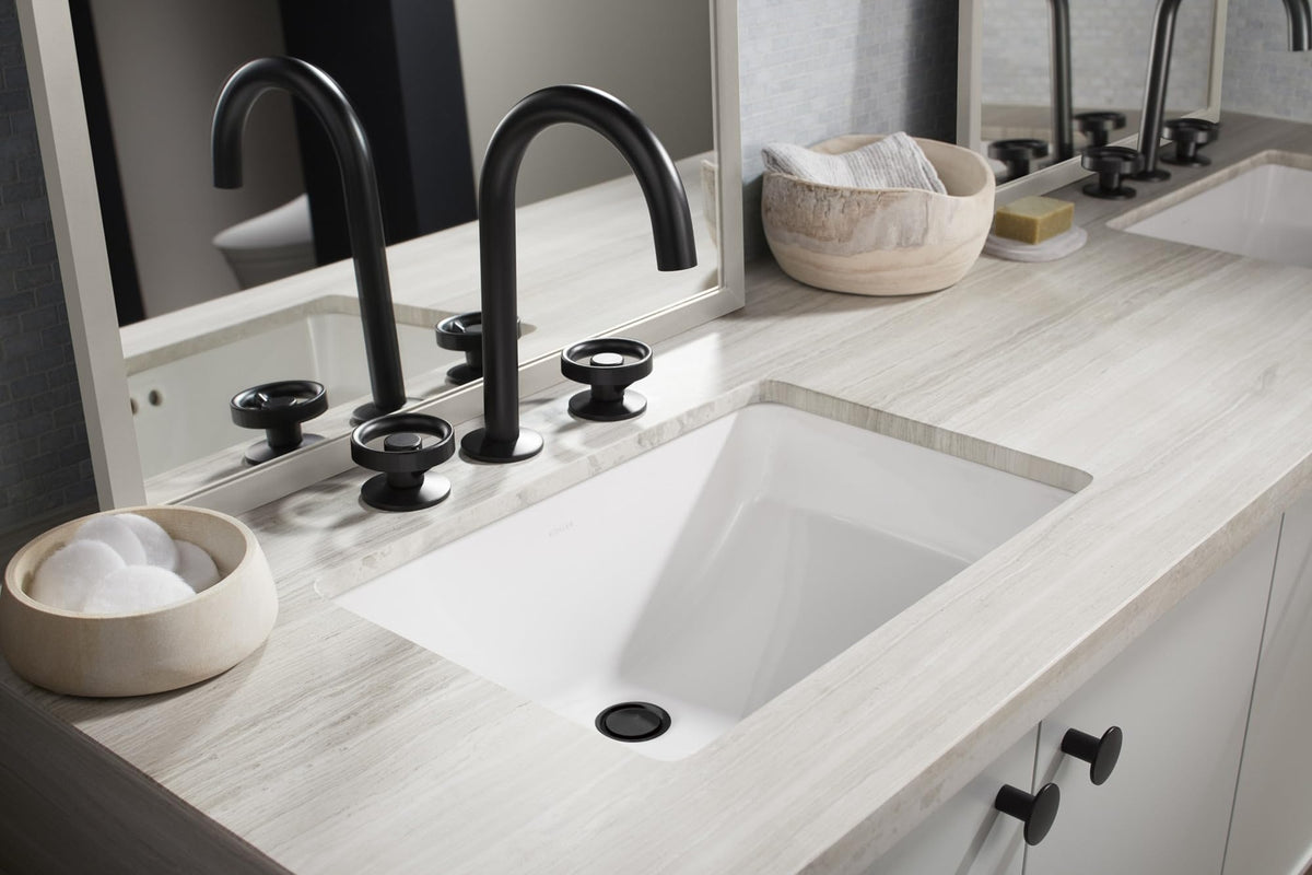 KOHLER 2214-0 Ladena Rectangular Undermount Bathroom Sink, 20-7/8" W X 14-3/8" L