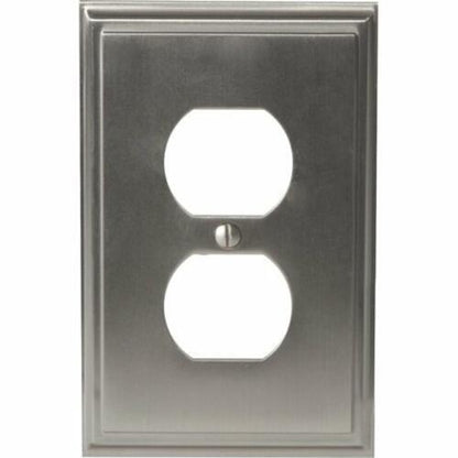Amerock 1906966 Mulholland Double Outlet Switch Plate - Nickel - 5 Pack
