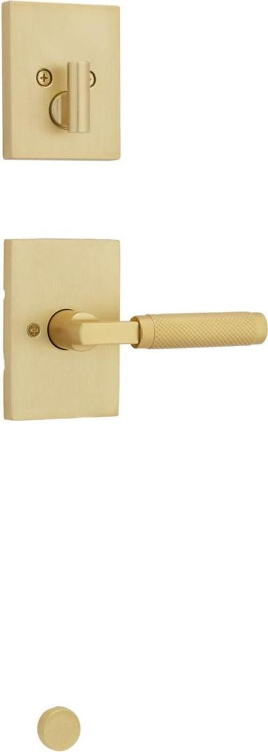 Kwikset 971PVLRCT Prava Lever Keyed Entry Set Rectangle Rose-Satin Brass