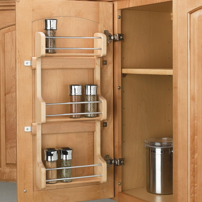 Rev-A-Shelf 15" 4SR-15 - 3 Tiered Pull Out Shelf Pantry Organizer Maple Wood