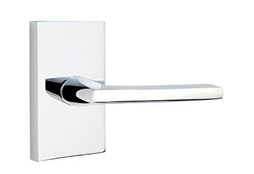 Emtek 5052HLOUS15LH Dummy Modern Rectangular Rosette Helios Lever Satin Nickel